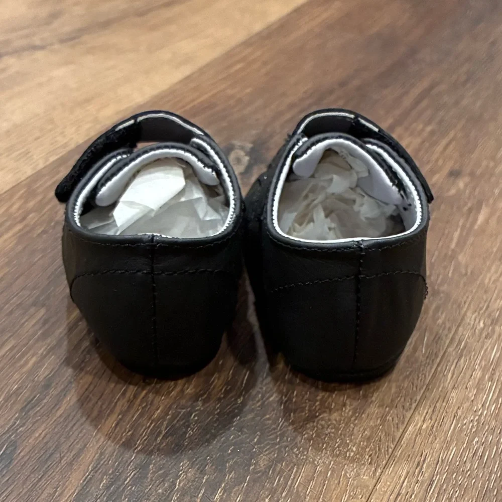 NWT Baby Deer Black Leather Dress Shoes Size 2 Baby